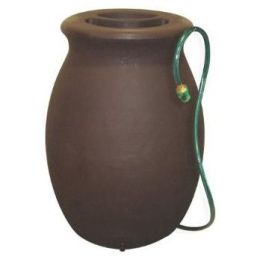 50-Gallon Dark Brown Color Rain Barrel and Rain-Water Storage