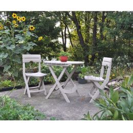 3-Piece Easy Fold Outdoor Bistro Set in Desert Clay Color