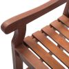 Curved Back 4-Ft Outdoor Garden Bench with Arm-Rests in Natural Wood Finish
