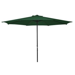 9 Foot Patio Umbrella with Dark Green Polyester Fabric Shade