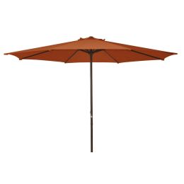 9 Foot Patio Umbrella with Terra Cotta Polyester Fabric Shade