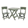 3-Piece Fast Fold Outdoor Furniture Bistro Set in Sage Green