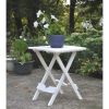 Outdoor Fast Folding Patio Side Table in White Weather Resistant Resin