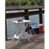 Outdoor Fast Folding Patio Side Table in White Weather Resistant Resin