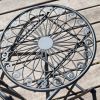 3-Piece Folding Outdoor Patio Furniture Bistro Set in Matte Black Iron