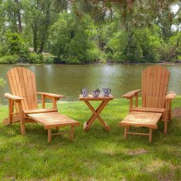 3-Piece Patio Furniture Set with 2 Adirondack Chairs and Side Table