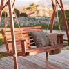 5-Ft Wood Porch Swing with Stand with Oil Stain Finish
