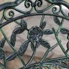 Cast Aluminum Loveseat Garden Bench with Rose Floral Decoration