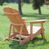 Reclining Adirondack Chair with Pull-out Ottoman in Natural Fir Wood