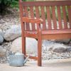 4-Ft Outdoor Glider Love-seat Garden Bench in Black Wood Finish