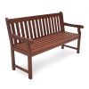 4-Ft Outdoor Glider Love-seat Garden Bench in Black Wood Finish