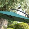 9-Ft Cantilever Offset Patio Umbrella with Forest Green Shade