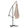 8-Ft Square Offset Patio Umbrella Gazebo with Beige Canopy Shade
