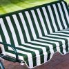 2-Person Porch Swing with Canopy in Green & White