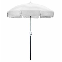 7.5 Foot Patio Umbrella with Push Button Tilt in White Olefin