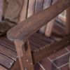 Durable Fir Wood Adirondack Chair with Armrest in Dark Brown