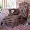 Durable Fir Wood Adirondack Chair with Armrest in Dark Brown