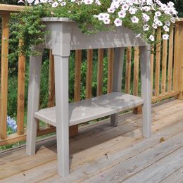 Elevated Planter Box in Desert Clay color Resin - Made in USA