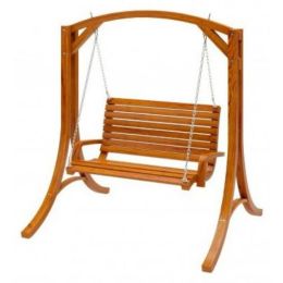 Cinnamon Brown Heavy Duty Rustic Solid Wood Porch Swing