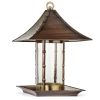 Metal and Glass Asian Style Bamboo Wild Bird Feeder