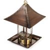 Metal and Glass Asian Style Bamboo Wild Bird Feeder