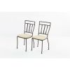 Set of 2 Wrought Iron Outdoor Patio Bistro Chairs with Cushions