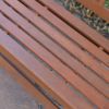 4-Ft Outdoor Loveseat Garden Bench Glider with Armrests in Natural Wood Finish