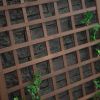 Wood Planter Box on Wheels with Grid-style Trellis
