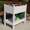 36-inch Wide Raised Planter Box in White Vinyl - Made in USA