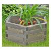 Medium 20 x 20 x 9-inch Hexagon Fir Wood Barrel Planter