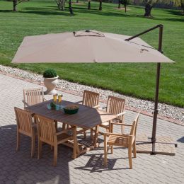 Modern 8.5-Ft Offset Cantilever Square Patio Umbrella with Mocha Shade