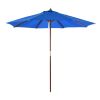 9-Ft Pulley Patio Umbrella with Pacific Blue Canopy