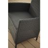 4-Piece Patio Furniture Set in Outdoor Resin Wicker with Black Cushions