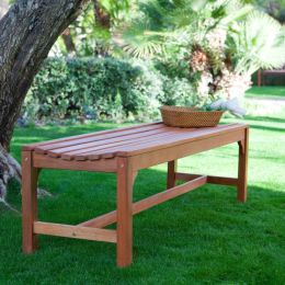 5-Ft Backless Garden Bench in Weather Resistant Wood
