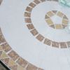 30-inch Round Bistro Style Wrought Iron Outdoor Patio Table with Tile Top