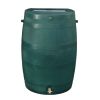 50-Gallon Oak Wood Style Rain Barrel in Green Plastic