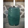 50-Gallon Oak Wood Style Rain Barrel in Green Plastic