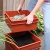 Black Plastic 3-Tray Worm Composting Bin Composter w/ Compost Tea Spigot