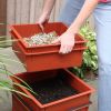 Terra Cotta Composter Worm Compost Bin Made from Food Grade Plastic